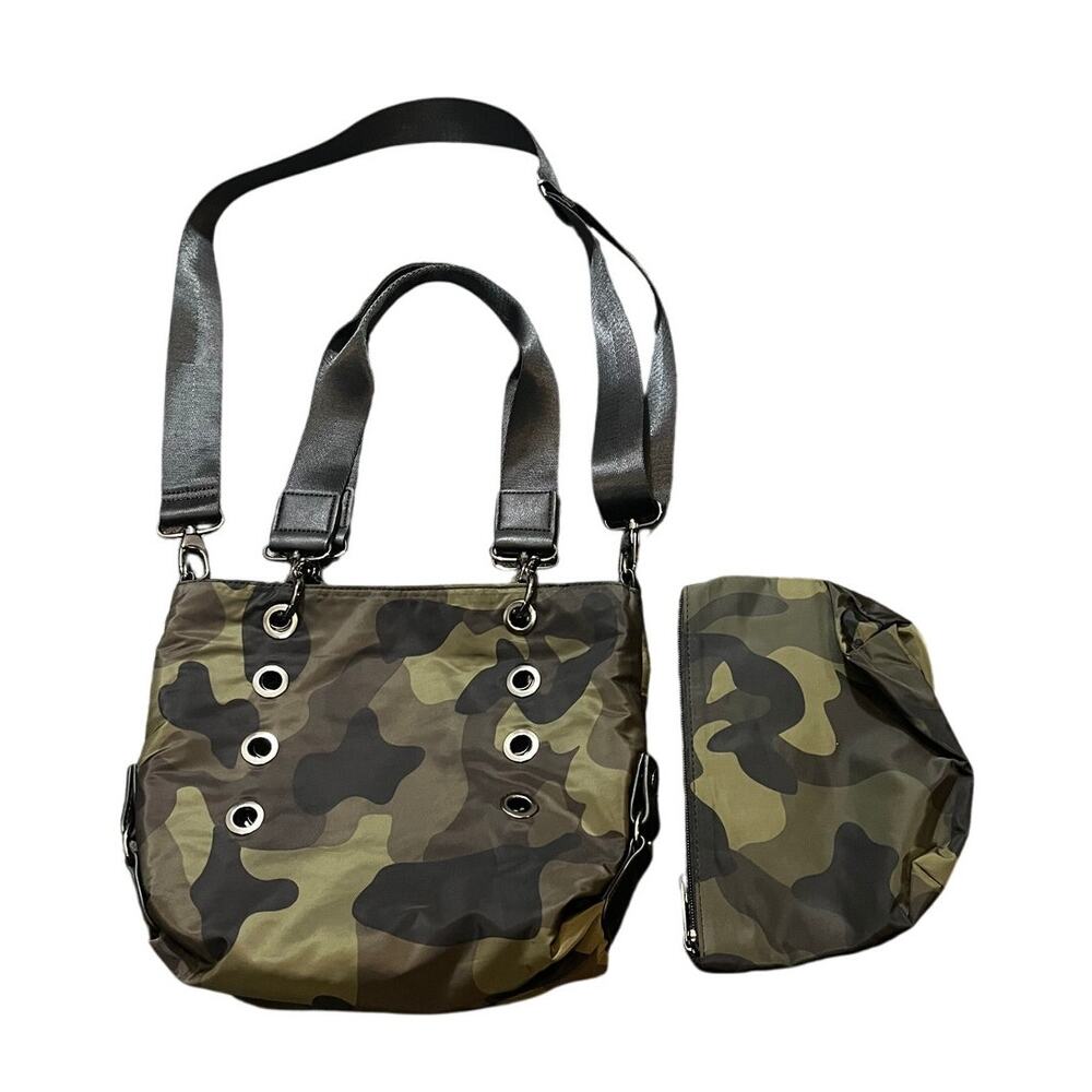 SR Squared Sondra Roberts‎ Camouflage Mini Reversible Tote with Inside Pouch